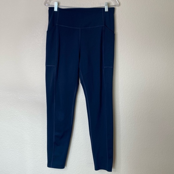 Girlfriend collective leggings navy blue women’s large side pockets EUC - Picture 1 of 5